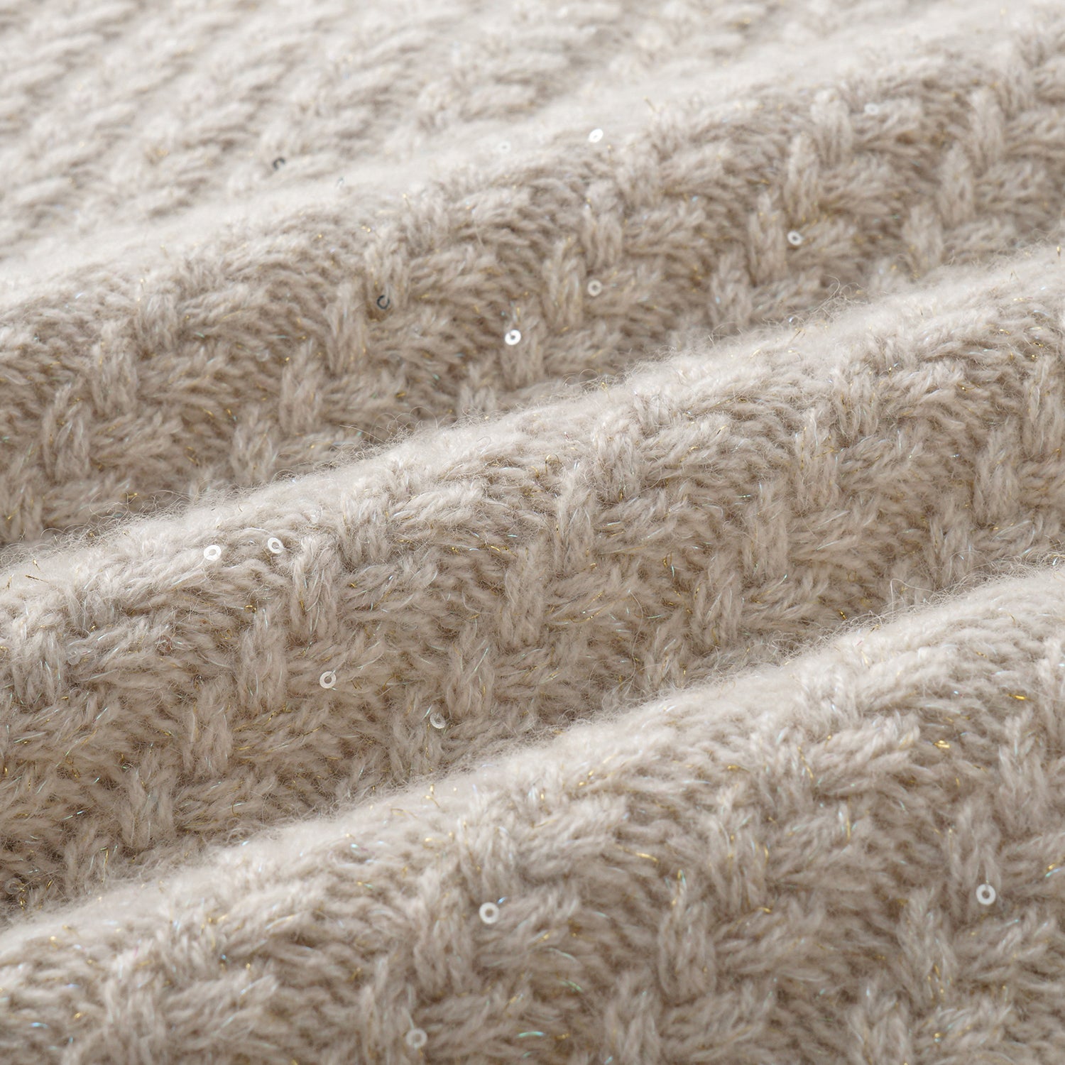 “Autumn Diary” 100% Cashmere 立體細麻花星點亮片針織背心—Nordic Dawn北境黎明