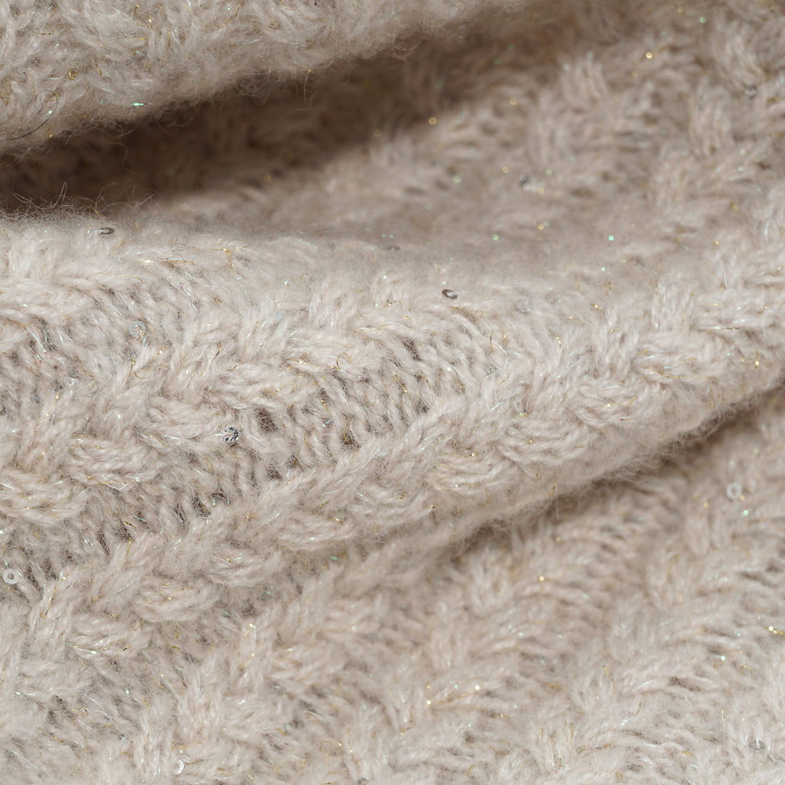 “Autumn Diary” 100% Cashmere 立體細麻花星點亮片針織背心—Nordic Dawn北境黎明