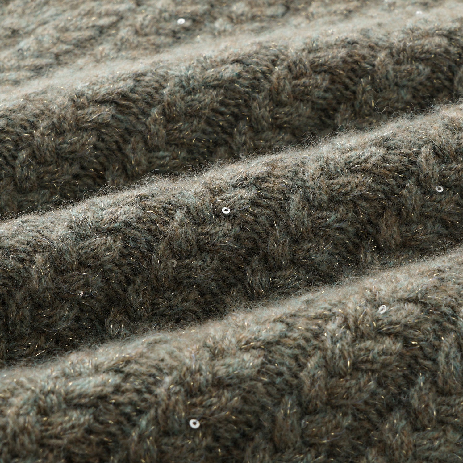 “Autumn Diary” 100% Cashmere 立體細麻花星點亮片針織短褲—Silver Birch銀樺霧林