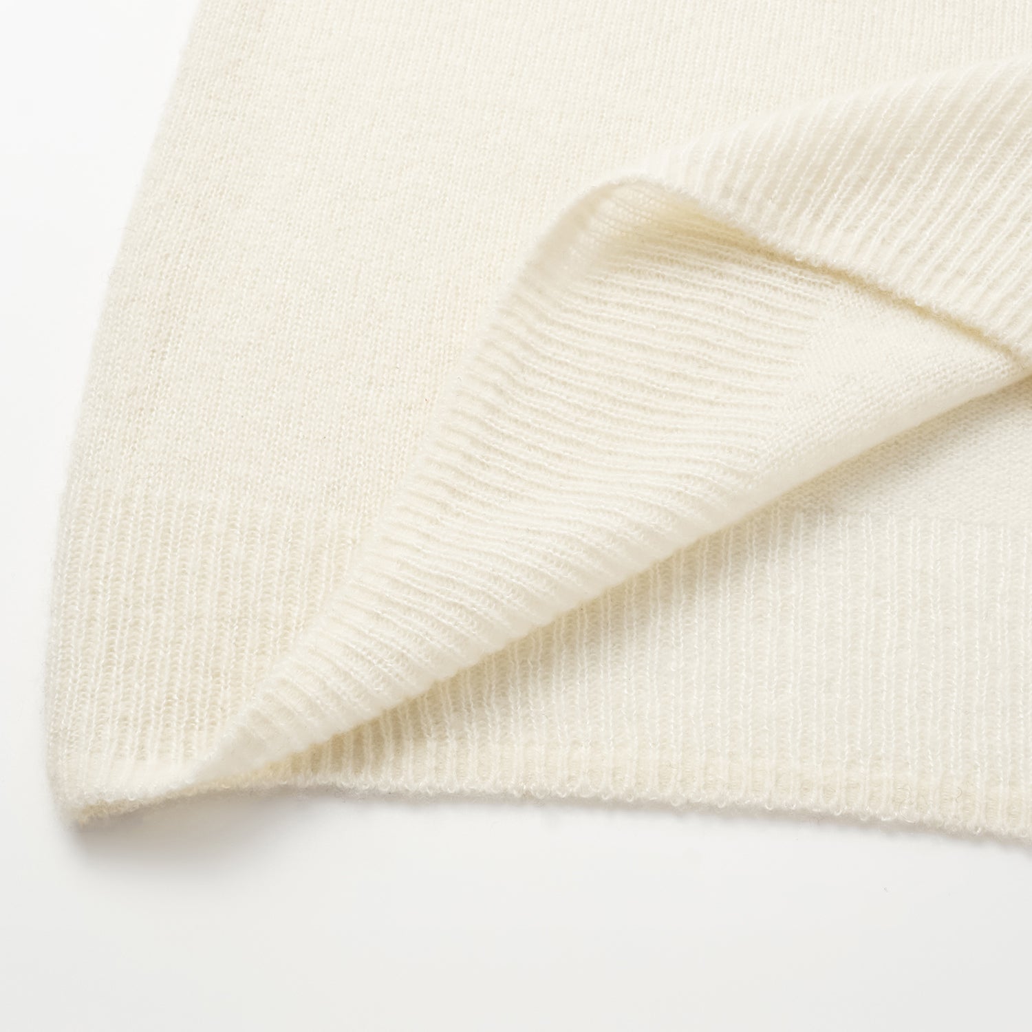 "Autumn Diary" Silk Cashmere Half Sleeve Top—Milk 