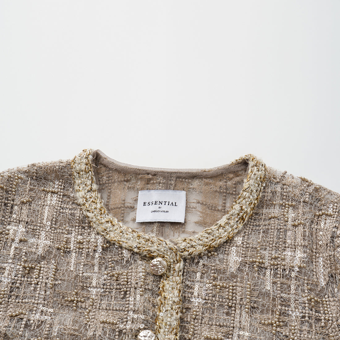 “Brunch at Ritz.” 奢華蕾絲畫藝珠繡外套—The Gilded Kiss克林姆之吻