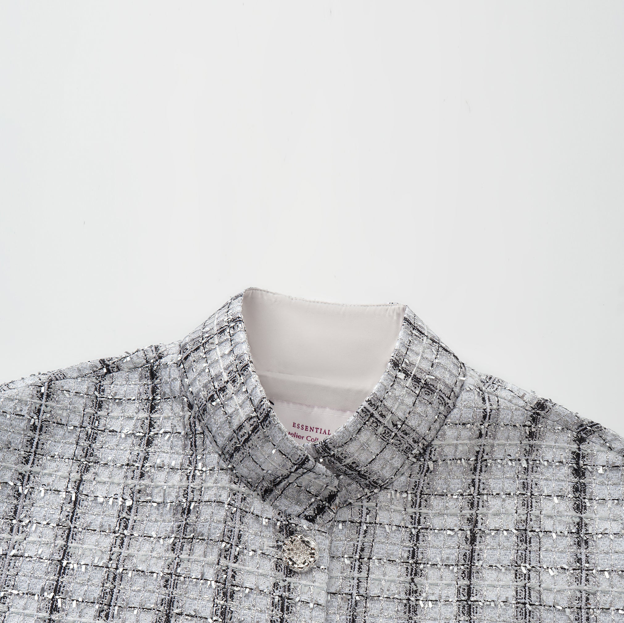 "Sloane Ave." 法國頂級銀燦工藝蕾絲花呢Oversized背心—Reflet Parisien巴黎倒影