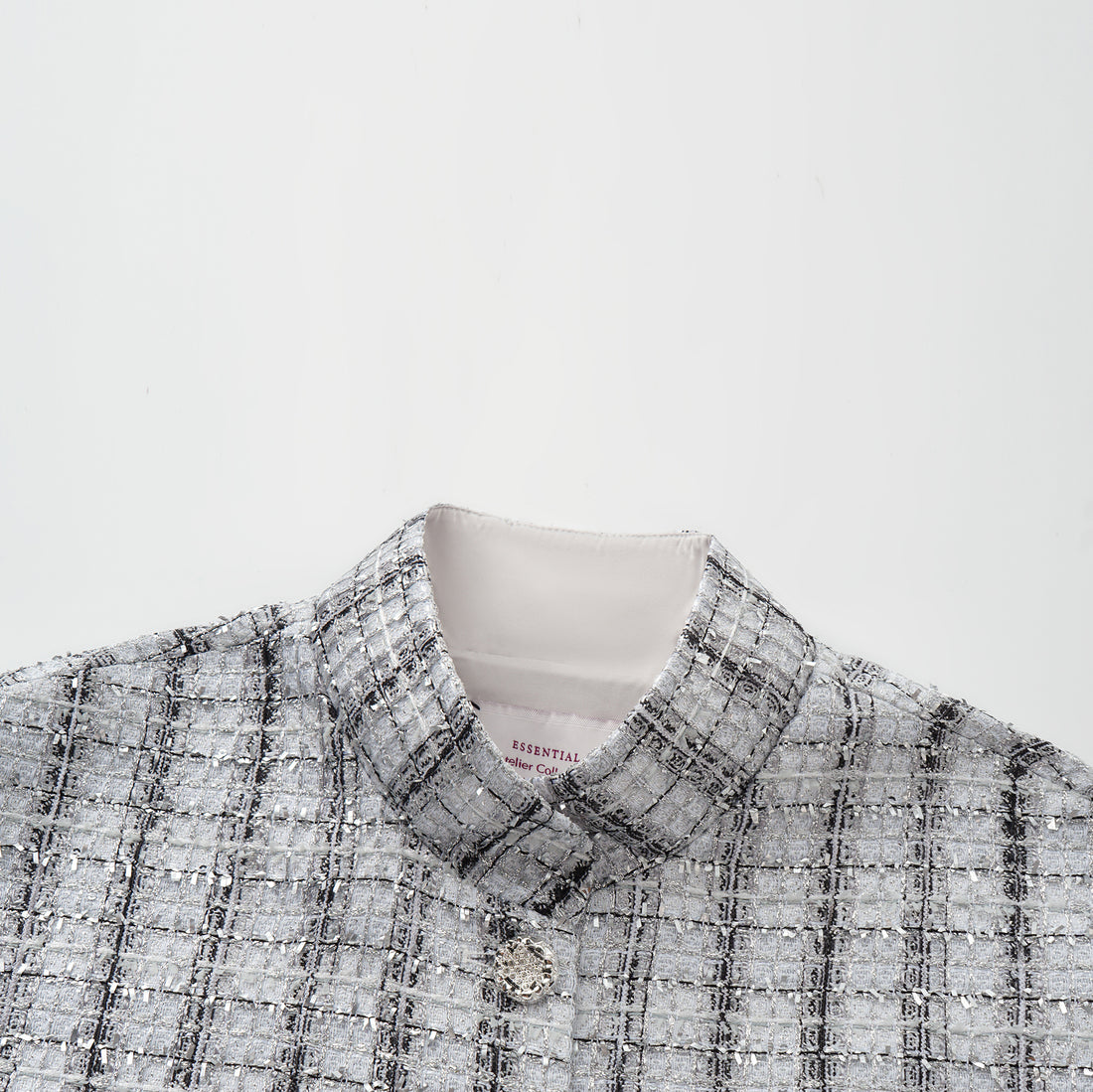 "Sloane Ave." 法國頂級銀燦工藝蕾絲花呢Oversized背心—Reflet Parisien巴黎倒影