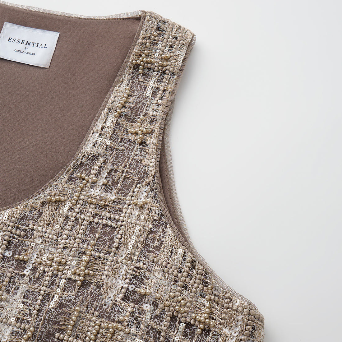 "Brunch at Ritz." 奢華蕾絲畫藝珠繡背心—The Gilded Kiss克林姆之吻