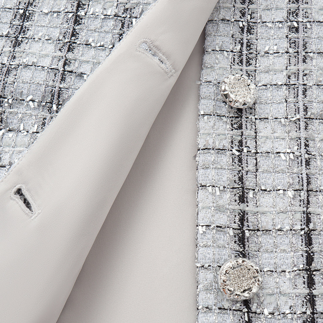 "Sloane Ave." 法國頂級銀燦工藝蕾絲花呢Oversized背心—Reflet Parisien巴黎倒影