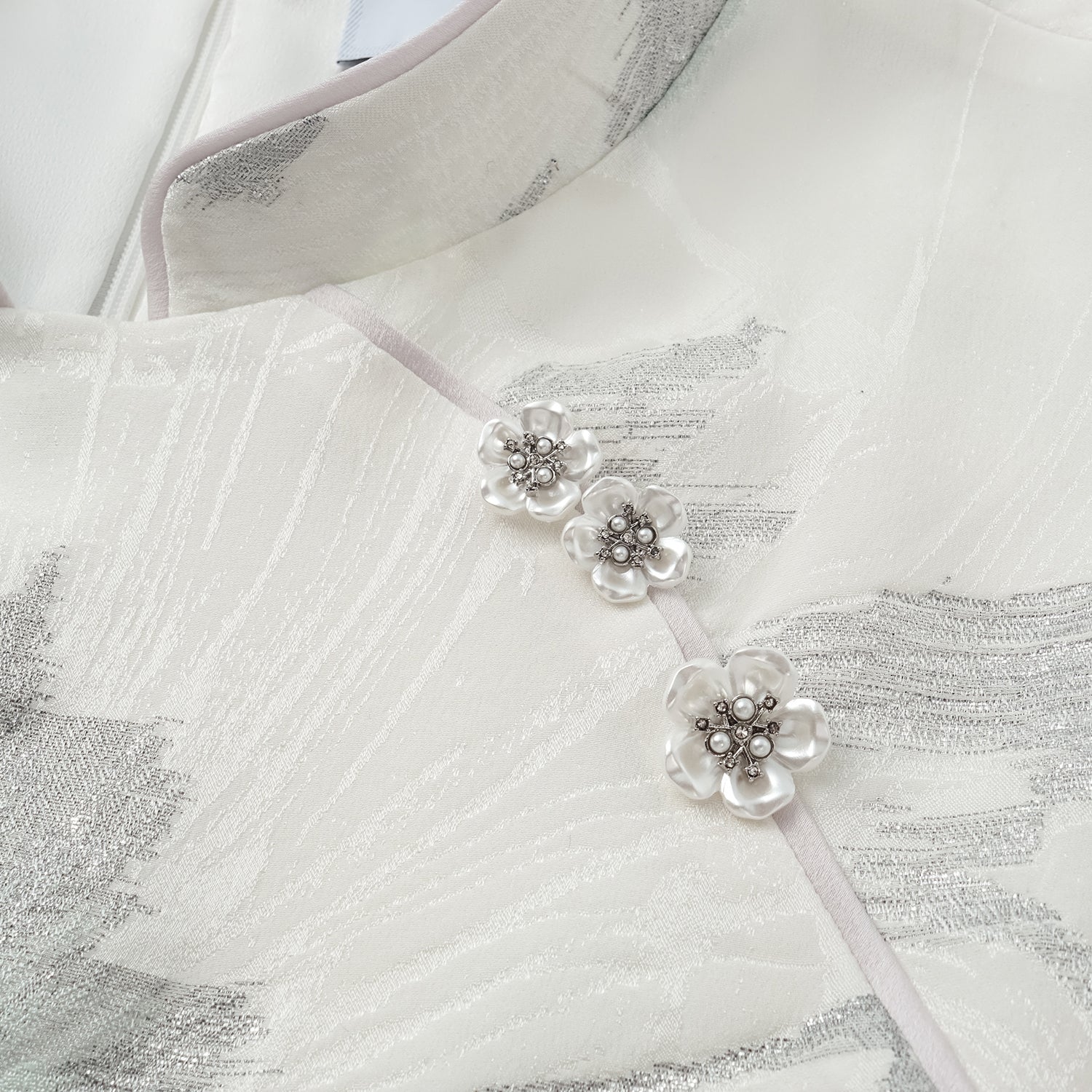 “春意” 義大利燒花真絲提花工藝輕國風連身褲