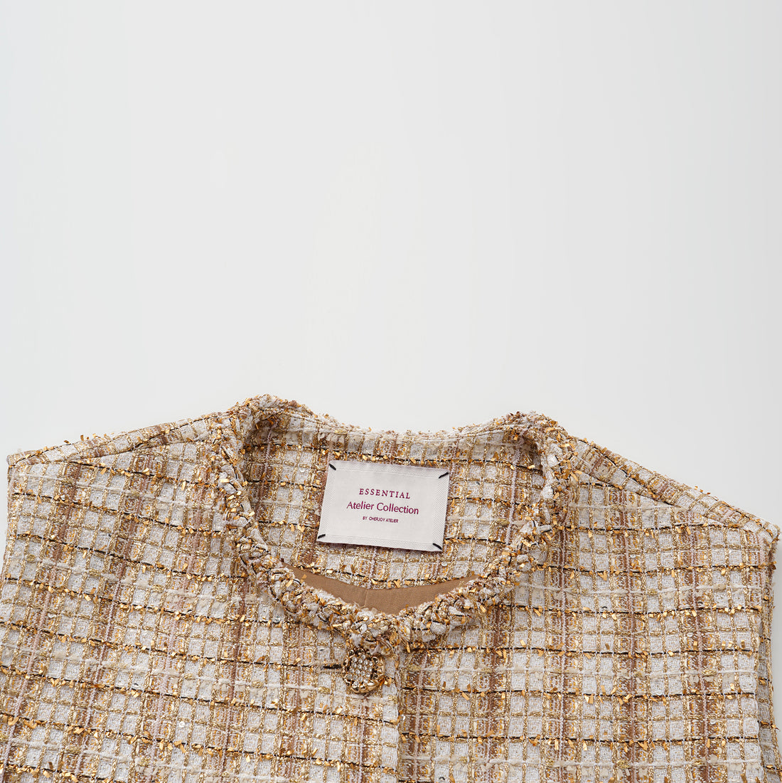 "Sloane Ave." 法國頂級縷金工藝蕾絲花呢馬甲背心—Versailles Chanson凡爾賽香頌