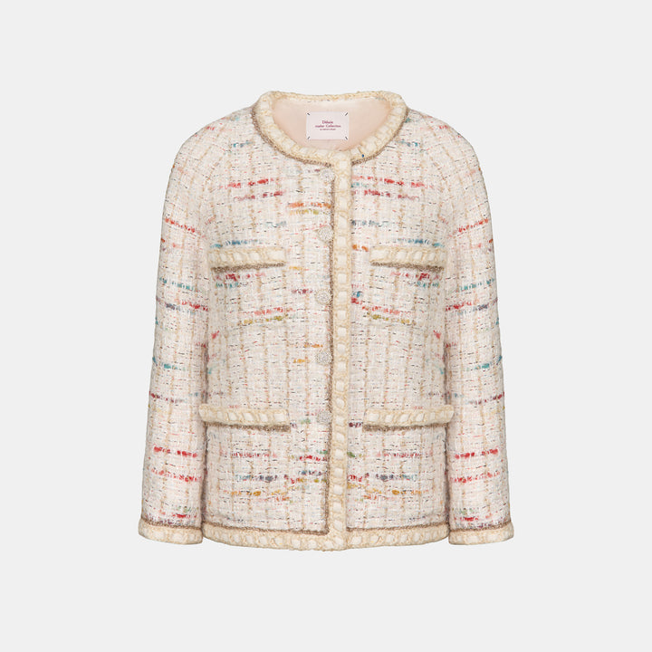 “Chelsea tea time.”義大利棉紡彩線點絮經典No.4花呢外套—ÉlyséeFrost香榭甜霜