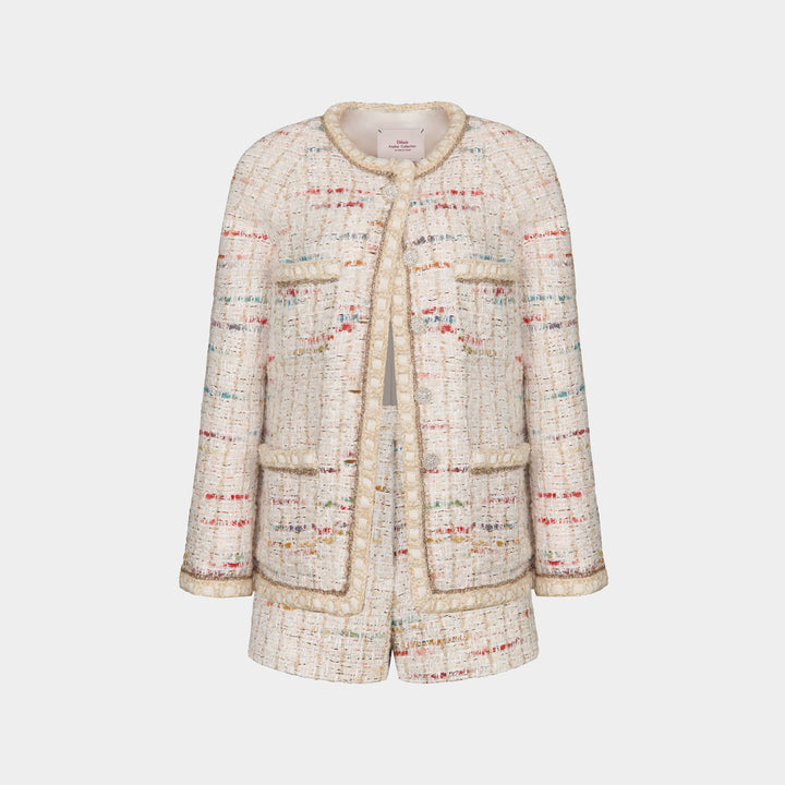 “Chelsea tea time.”義大利棉紡彩線點絮花呢短褲—ÉlyséeFrost香榭甜霜