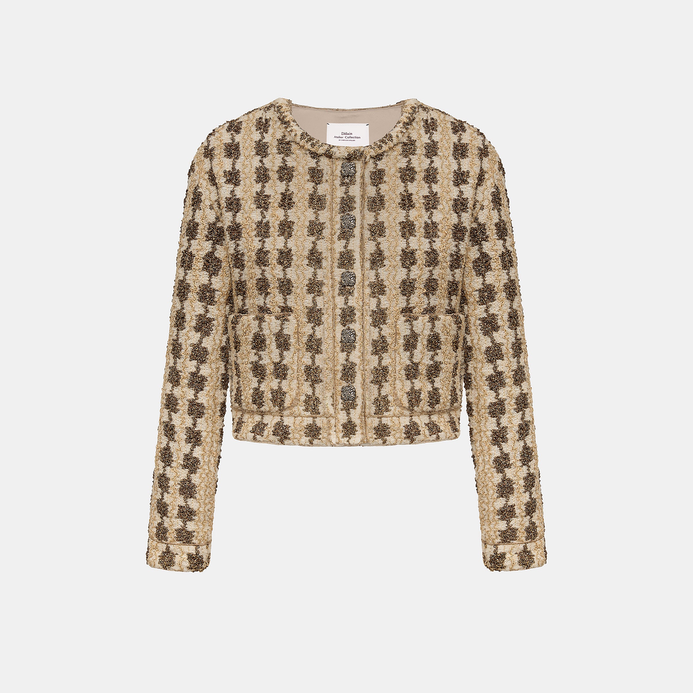 “Sloane Ave."法國高級訂製特殊金絲圈結花呢外套—Golden Ink金墨詩心