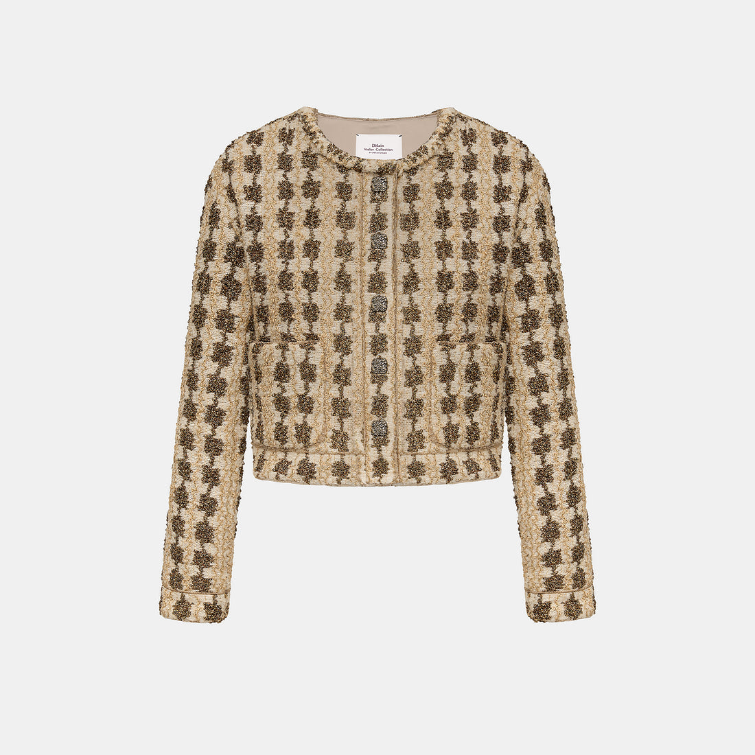 “Sloane Ave."法國高級訂製特殊金絲圈結花呢外套—Golden Ink金墨詩心