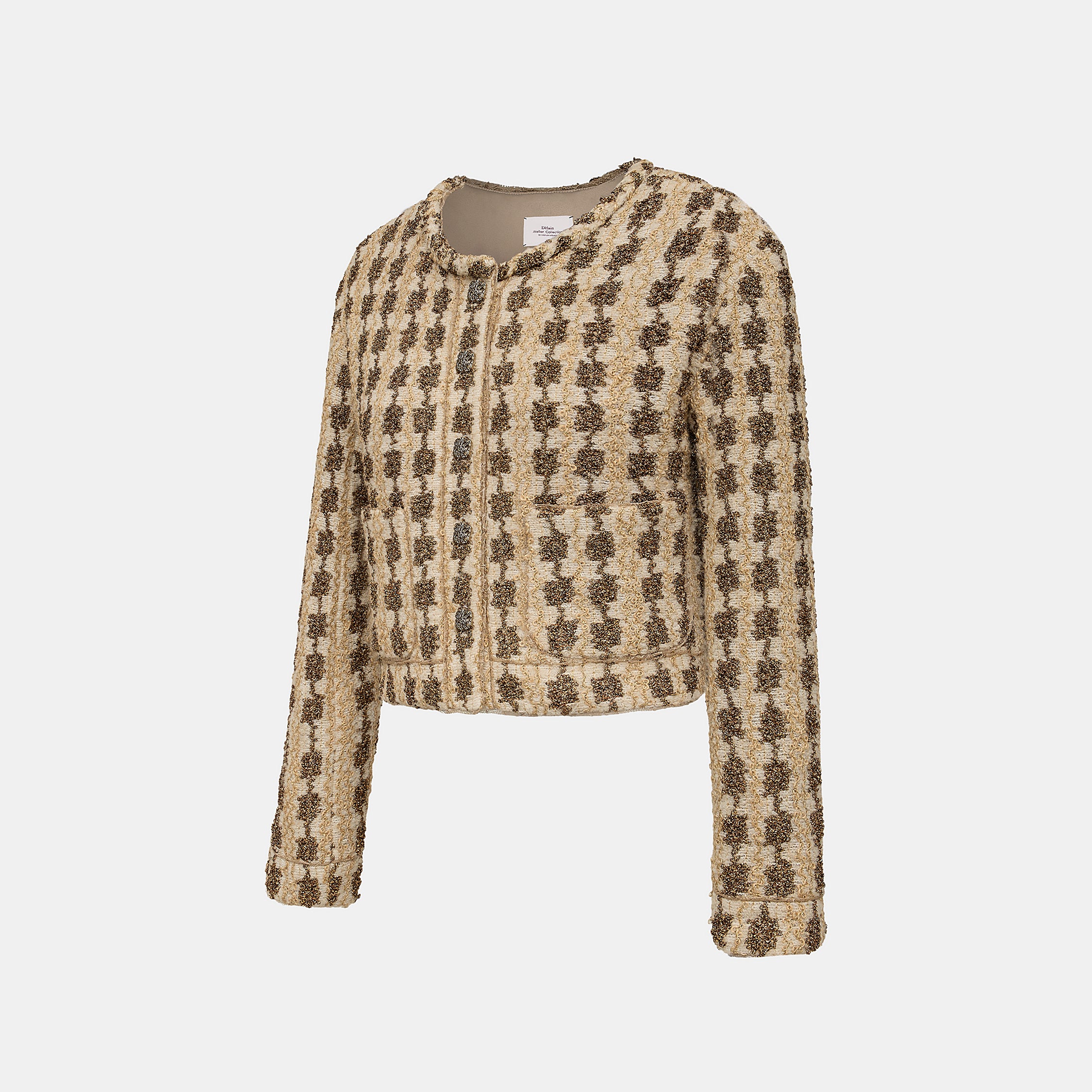 “Sloane Ave."法國高級訂製特殊金絲圈結花呢外套—Golden Ink金墨詩心