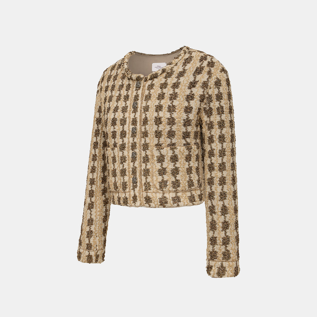 “Sloane Ave."法國高級訂製特殊金絲圈結花呢外套—Golden Ink金墨詩心