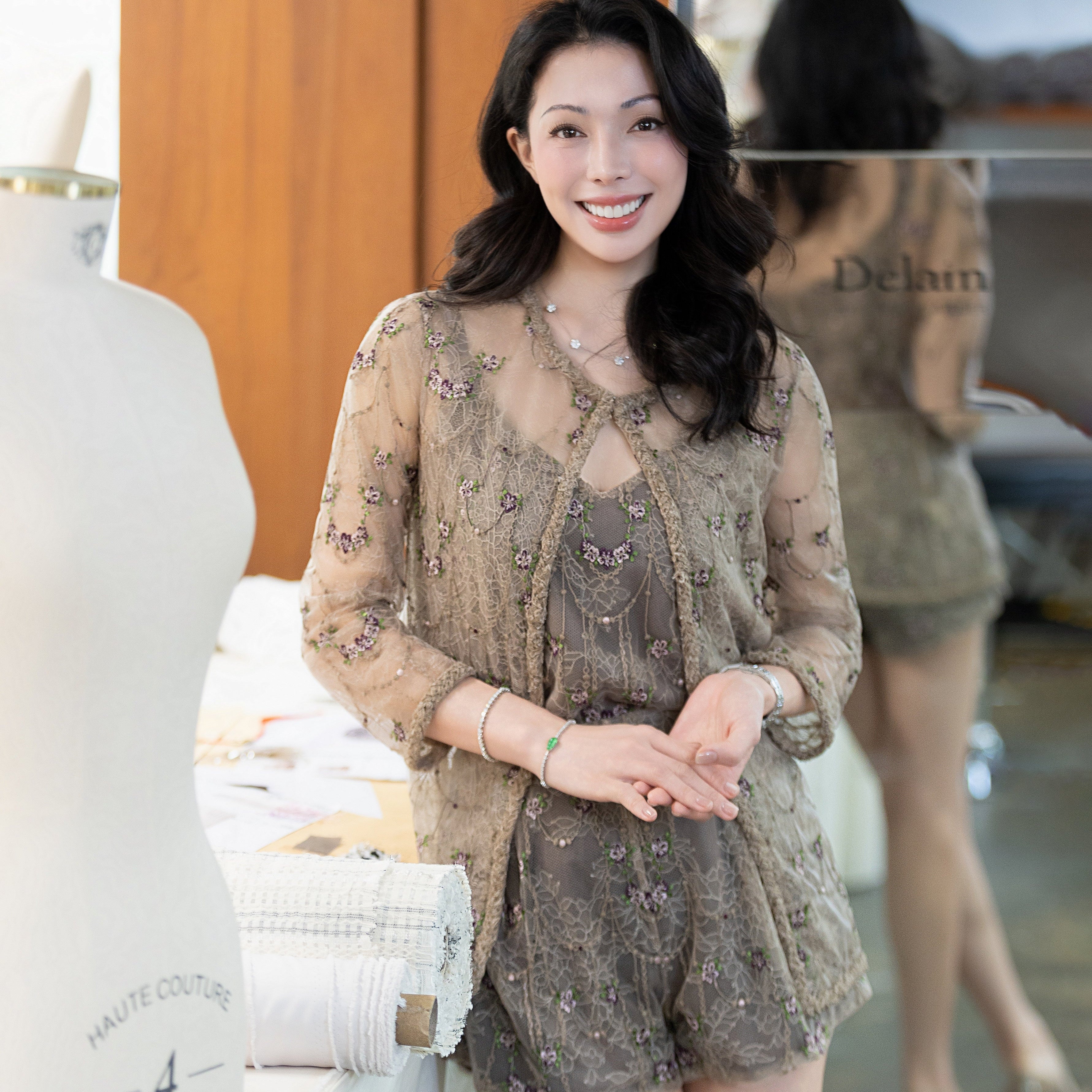 “Quiet Mastery”法國細繡織邊蕾絲開衫—Floré Chain花語藏盒