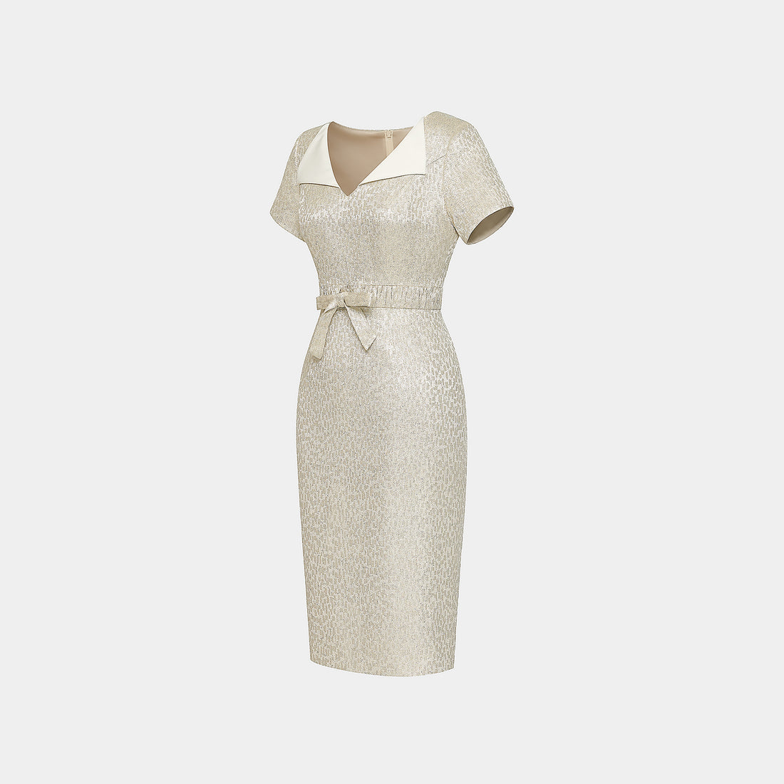 "Arcade of CherJoy Atelier."義大利特殊燦光織紋立體剪裁抽繩洋裝—Midnight Starlume月光華爾滋