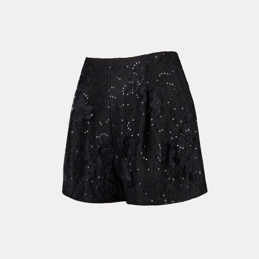 "Imperial Garden Teatime"羽瓣立繡蕾絲輕國風短褲—Midnight Veil沉夜浮香