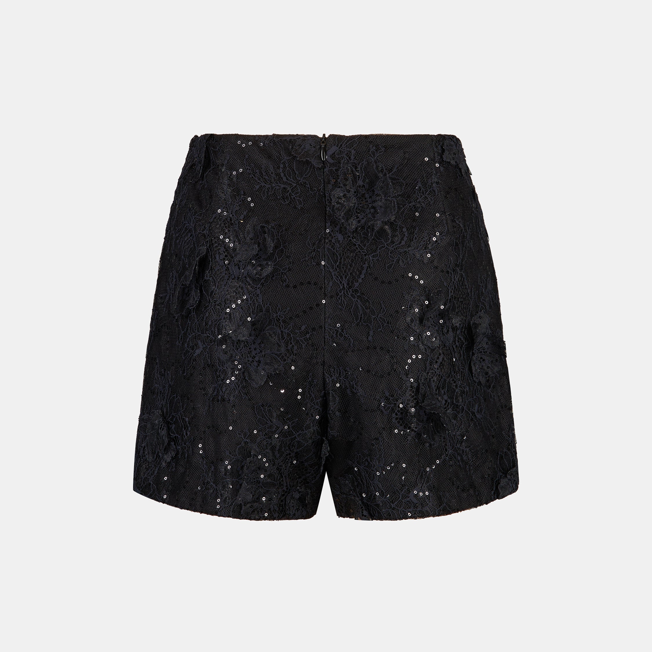 "Imperial Garden Teatime"羽瓣立繡蕾絲輕國風短褲—Midnight Veil沉夜浮香