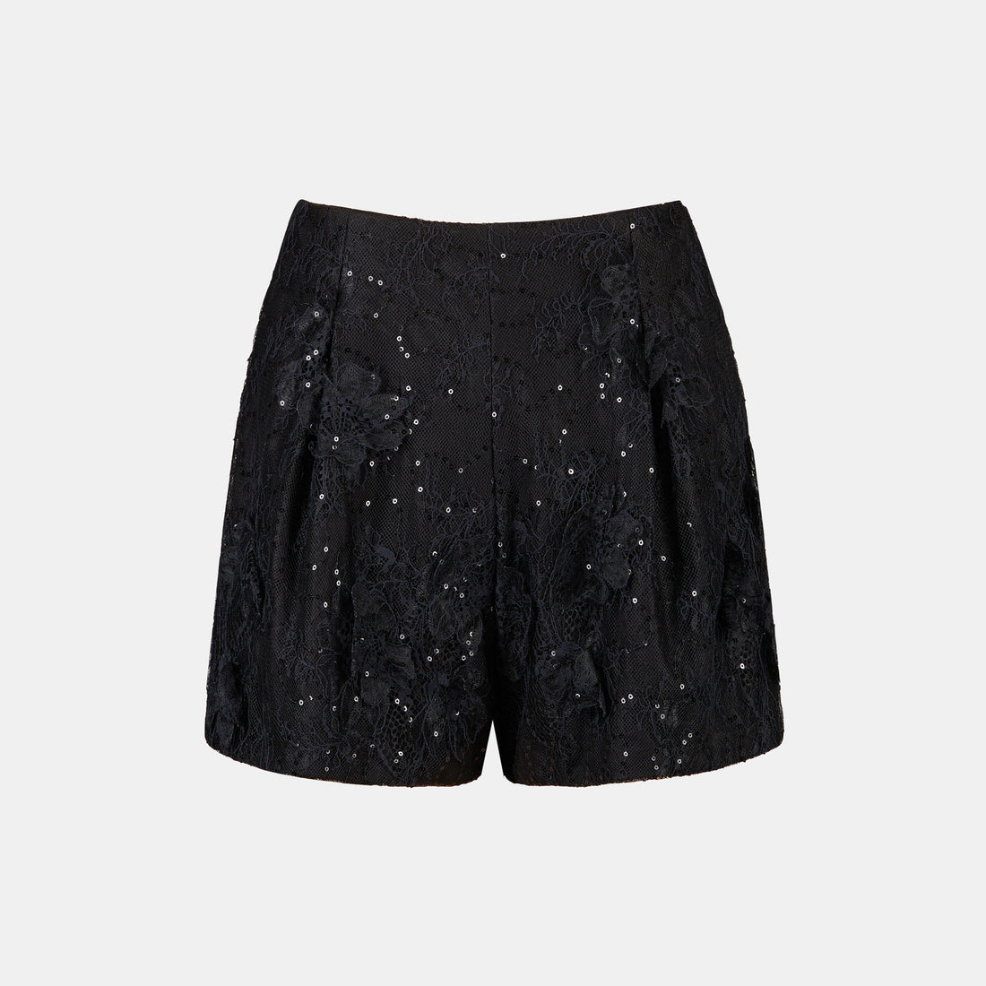 "Imperial Garden Teatime"羽瓣立繡蕾絲輕國風短褲—Midnight Veil沉夜浮香