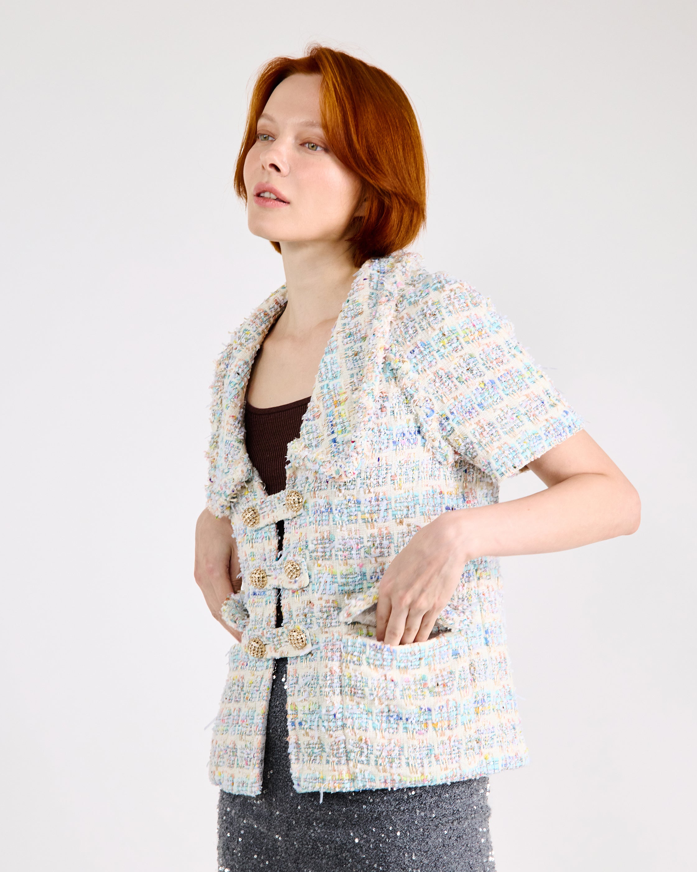 “Brunch at Ritz”英格蘭夏日輕薄格織No.11花呢外套—Seaside Confetti海岸糖紙