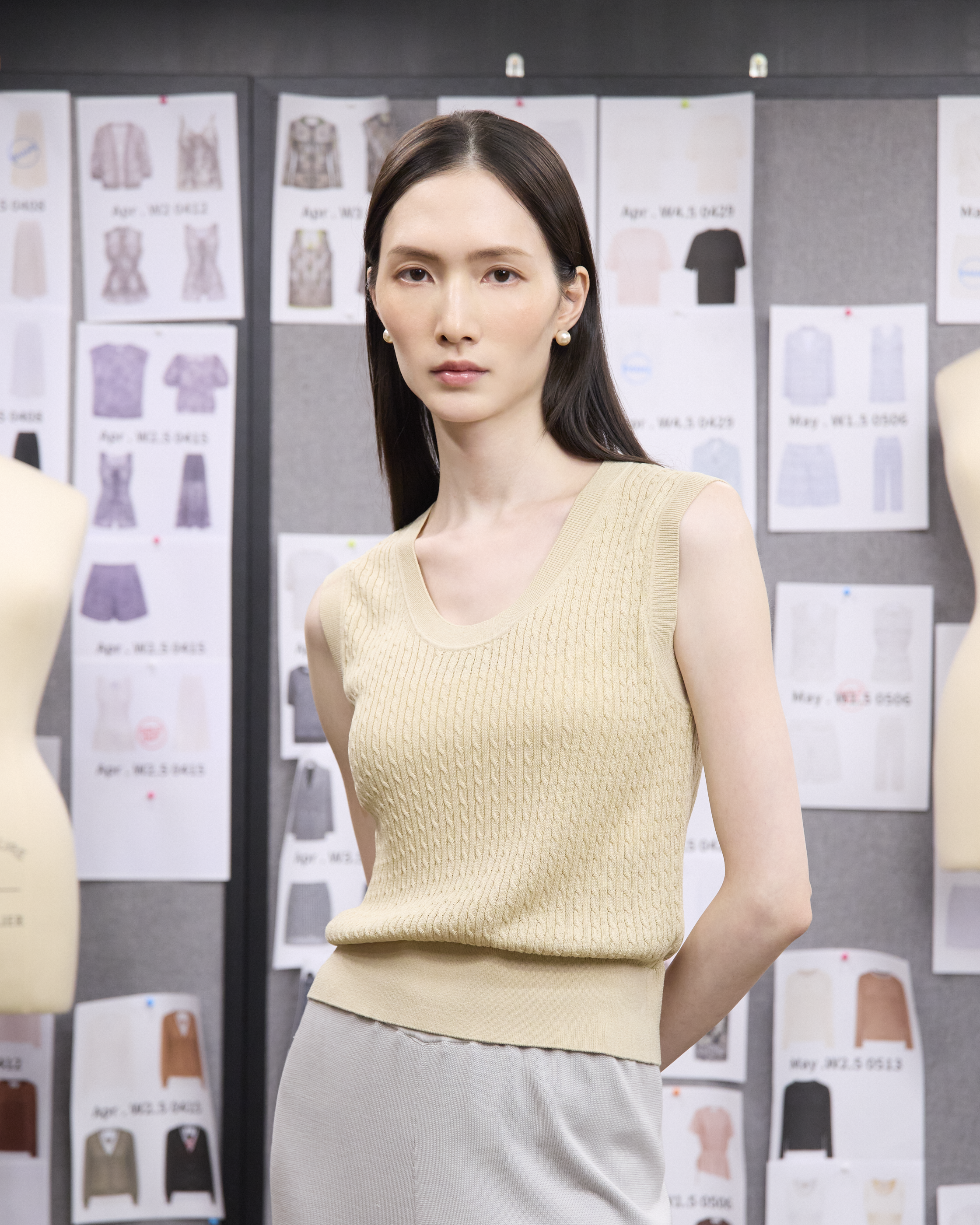 “Pure & Soft”100% 真絲細羅紋薄織背心 (Yarn by Loro Piana)—Bergamot佛手柑香