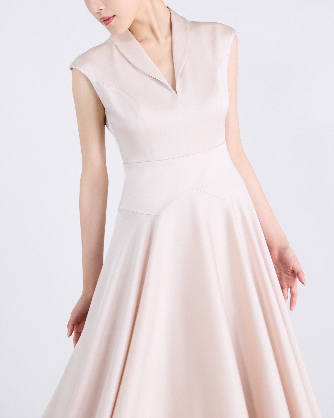 “Arcade of CherJoy Atelier”日本Soalon抗皺三醋酸立體剪裁高級訂製洋裝—Ballet Blush 芭蕾柔暈