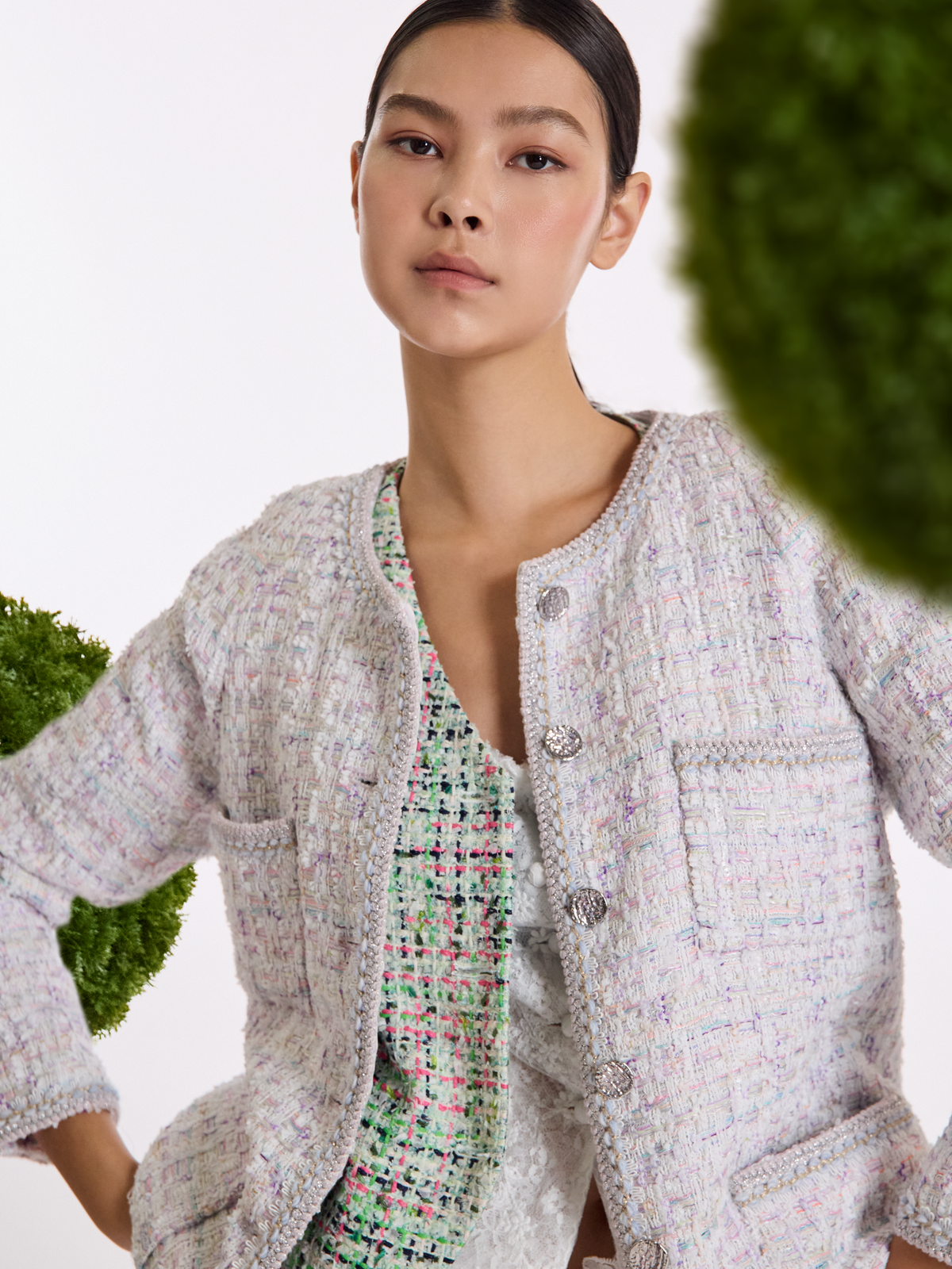 “Chelsea Citywalk”法國彩織花呢經典 No.4 外套—Snowberry 雪莓