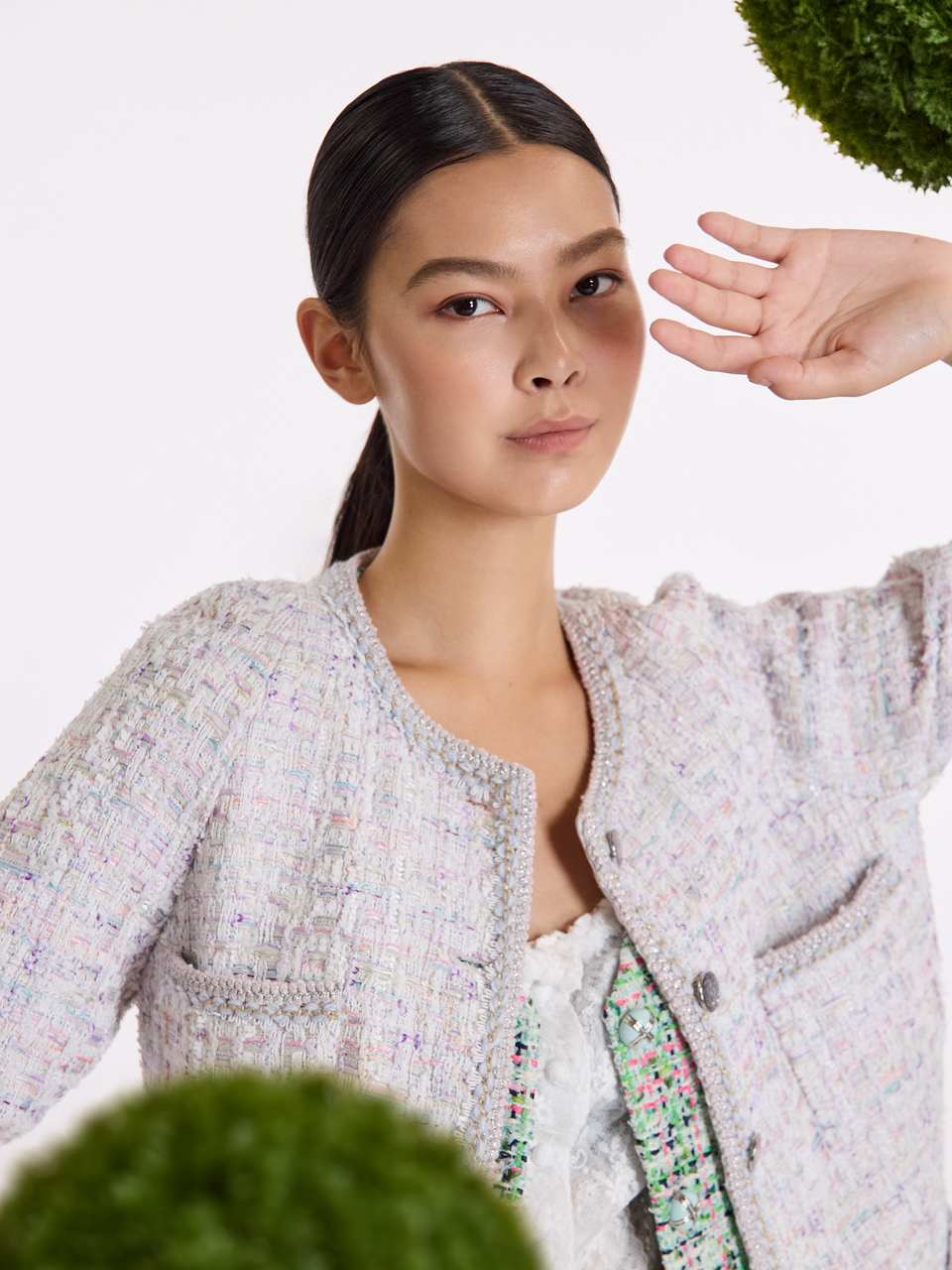 “Chelsea Citywalk”法國彩織花呢經典 No.4 外套—Snowberry 雪莓 1