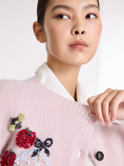 “You are my apple 小蘋果” 100% Cashmere 手工立體珠繡亮片針織外套