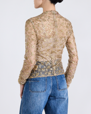 “Golden Pollen 金蕊微香”法國金葉刺繡工藝蕾絲上衣