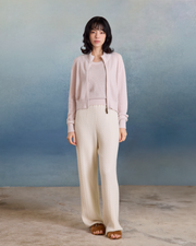 “柔光之間 In a Softer Light • 柔粉 Soft Pink” Cashmere 浮燦點織花眼工藝針織外套