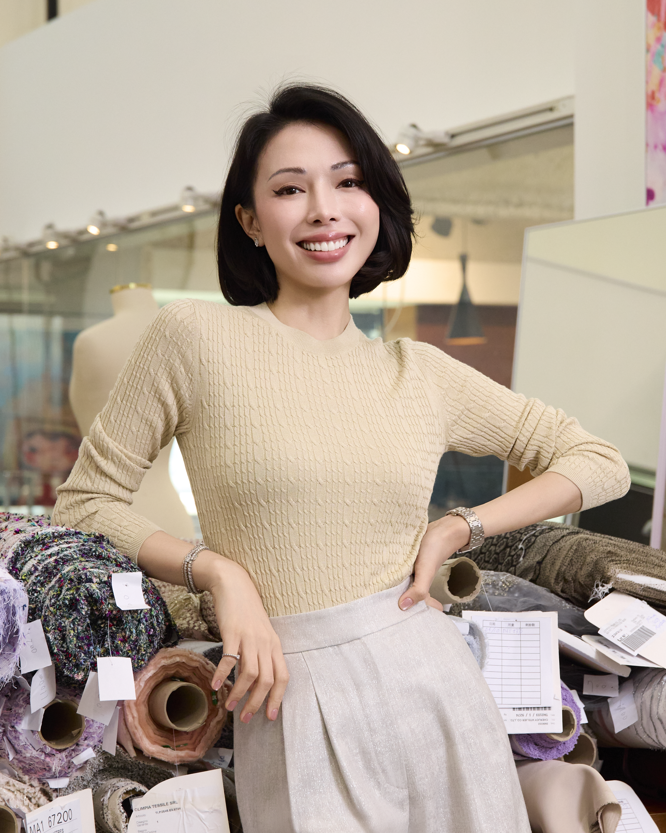 “Pure & Soft”100% 真絲立體麻花薄織上衣 (Yarn by Loro Piana)—Bergamot佛手柑香