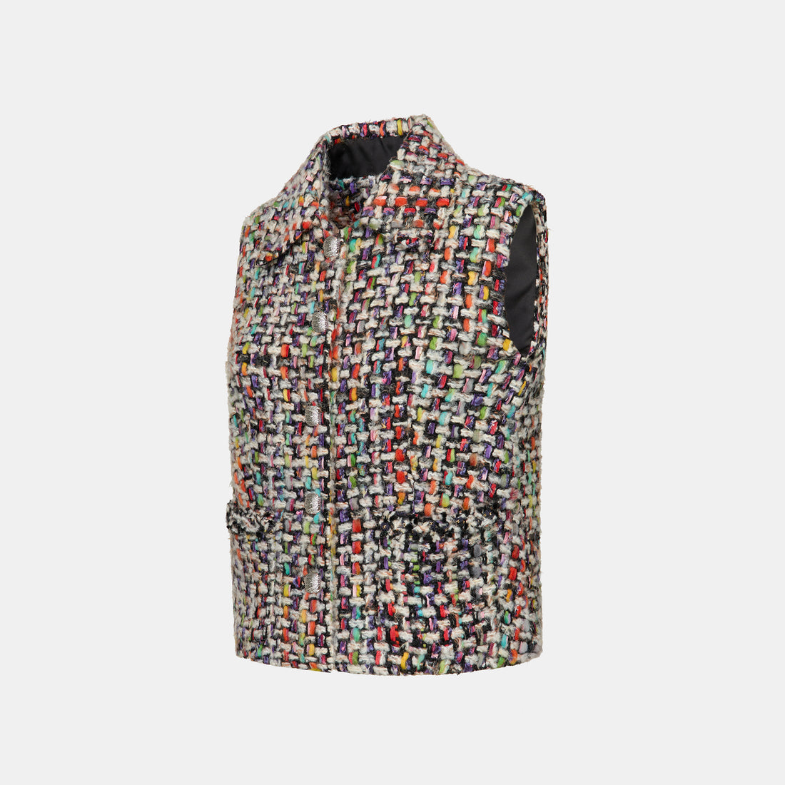 "Sloane Ave."法國羊毛蓬絨彩線花呢背心—Palette Couture高訂色盤
