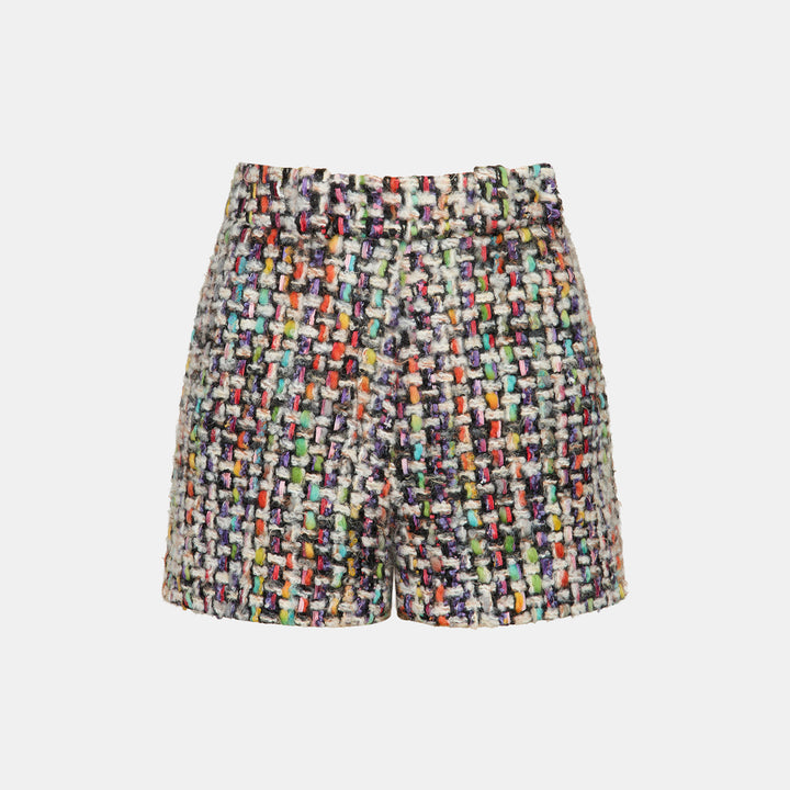 "Sloane Ave."法國羊毛蓬絨彩線花呢短褲一Palette Couture高訂色盤