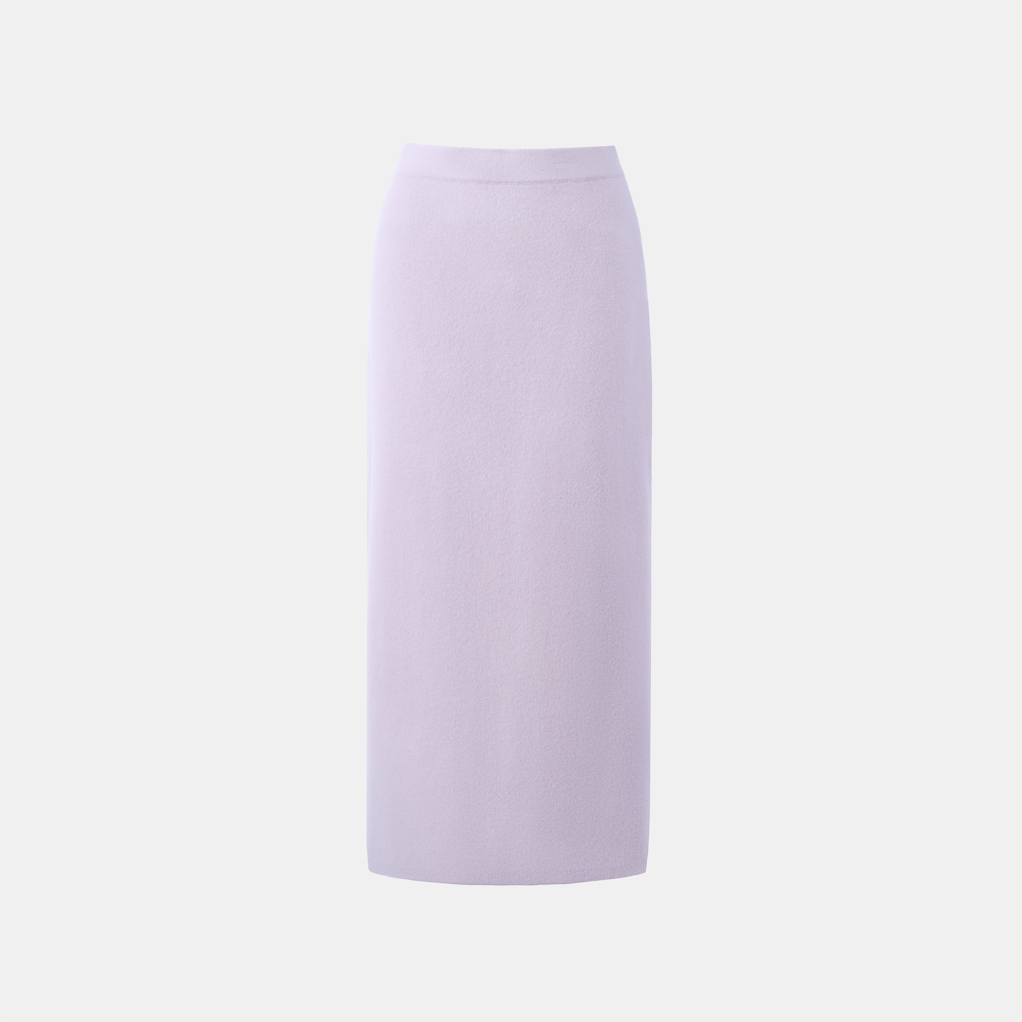 Pure & Soft Lilac Mousse 丁香慕斯100% Cashmere高腰長款針織鉛筆裙商品圖 5