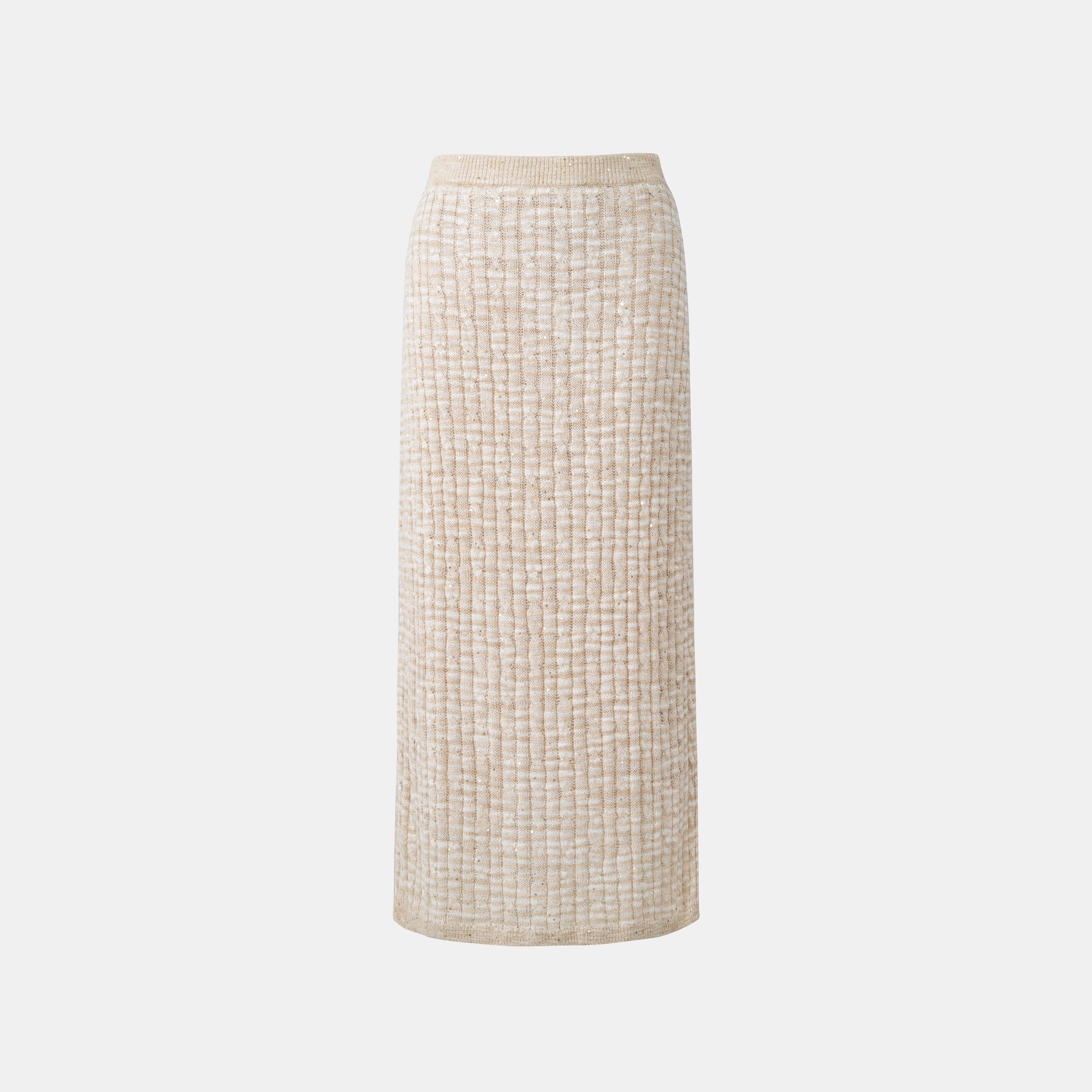Weekend at Monaco Sunlit Cream 奶油日光蠶絲星點亮片麻花針織裙商品圖 2