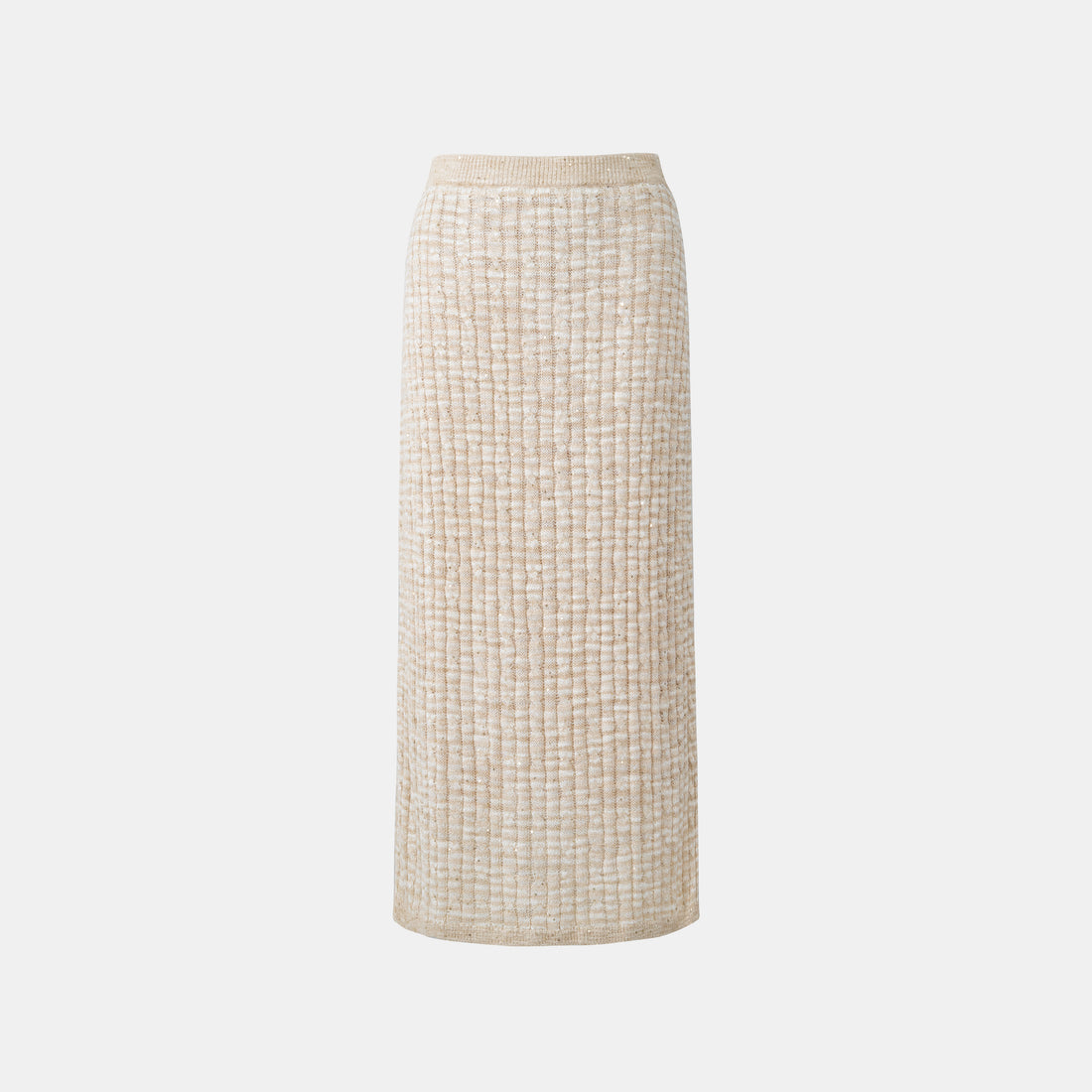 Weekend at Monaco Sunlit Cream 奶油日光蠶絲星點亮片麻花針織裙商品圖 2