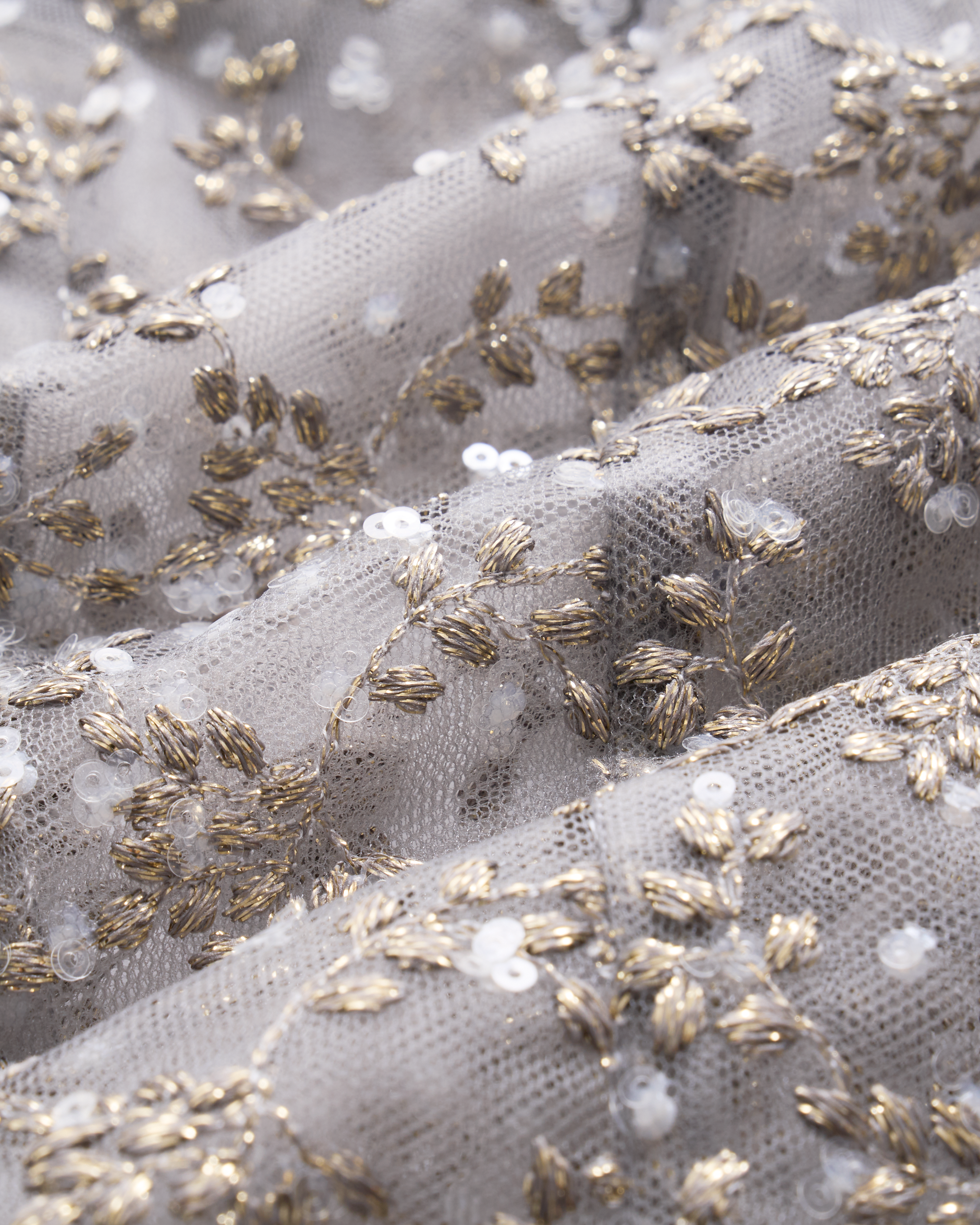 “Silver Garland銀霜花環”法國銀葉刺繡工藝蕾絲羊腿袖襯衫 4