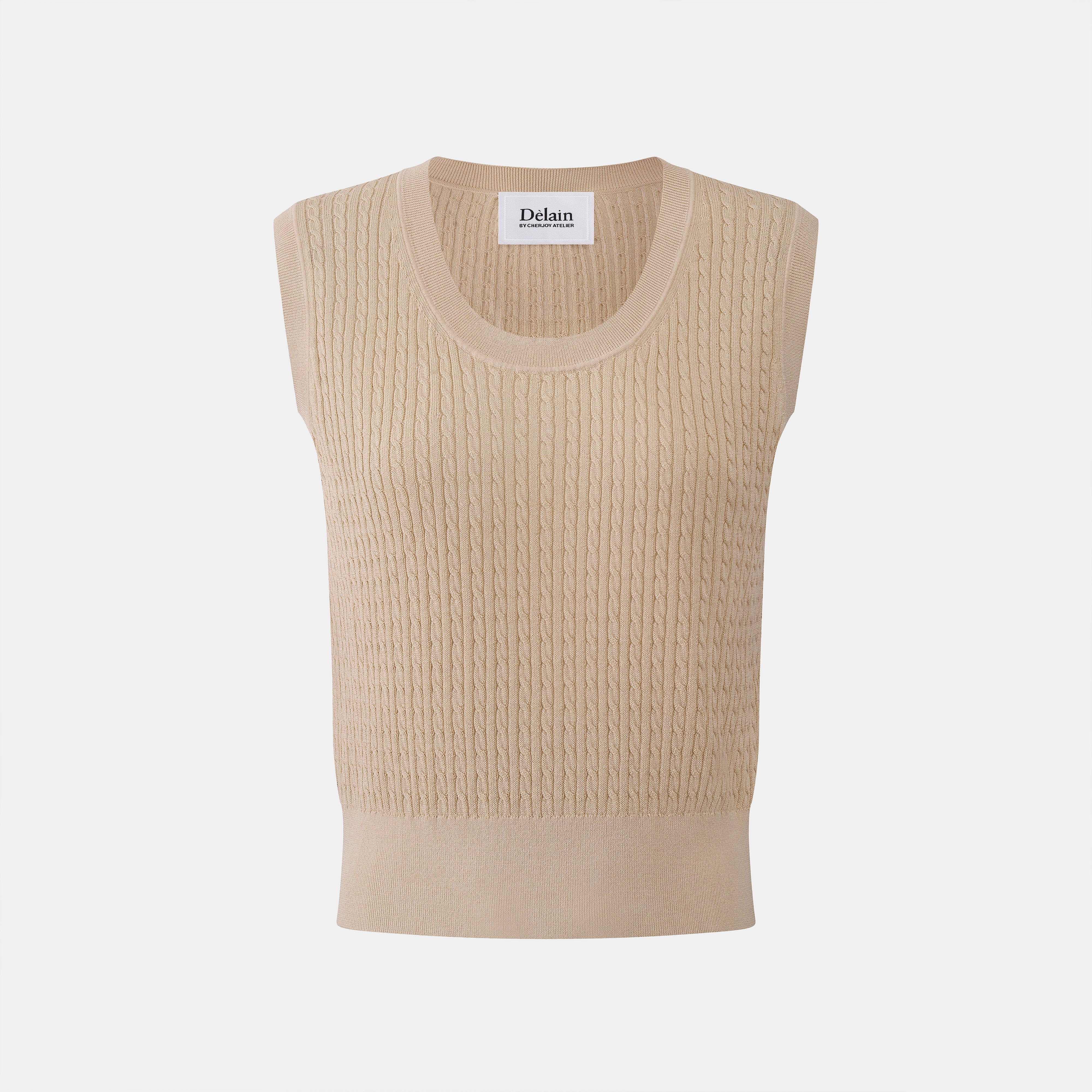 “Pure & Soft”100% 真絲細羅紋薄織背心 (Yarn by Loro Piana)—Bergamot佛手柑香