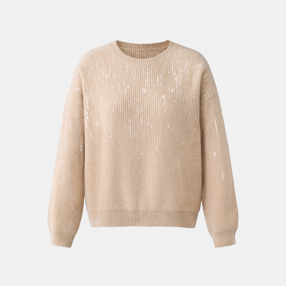 100% Cashmere 亮片針織上衣 1