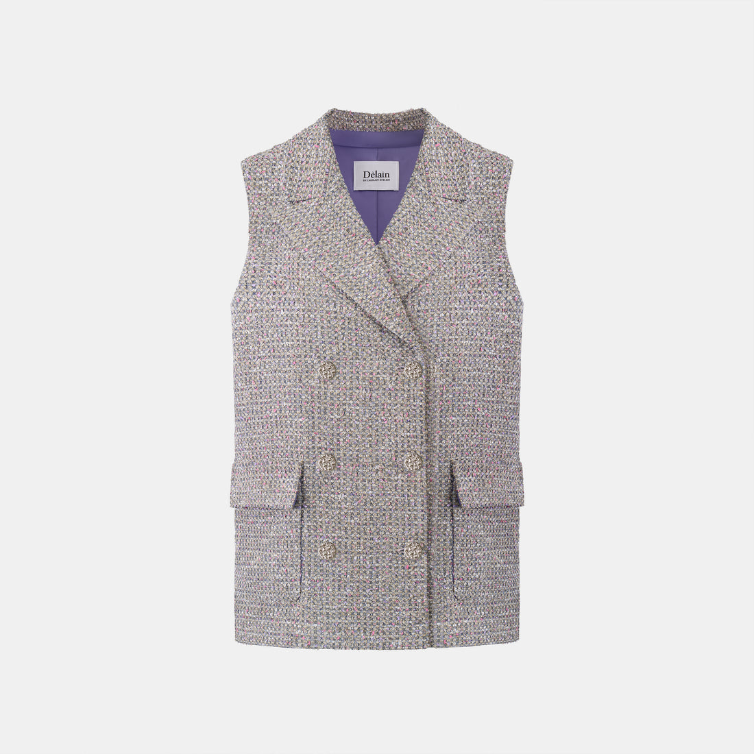Sloane Ave Floral Denim 花釀丹寧義大利立體彩紗輕薄花呢Oversized西裝馬甲背心商品圖 1