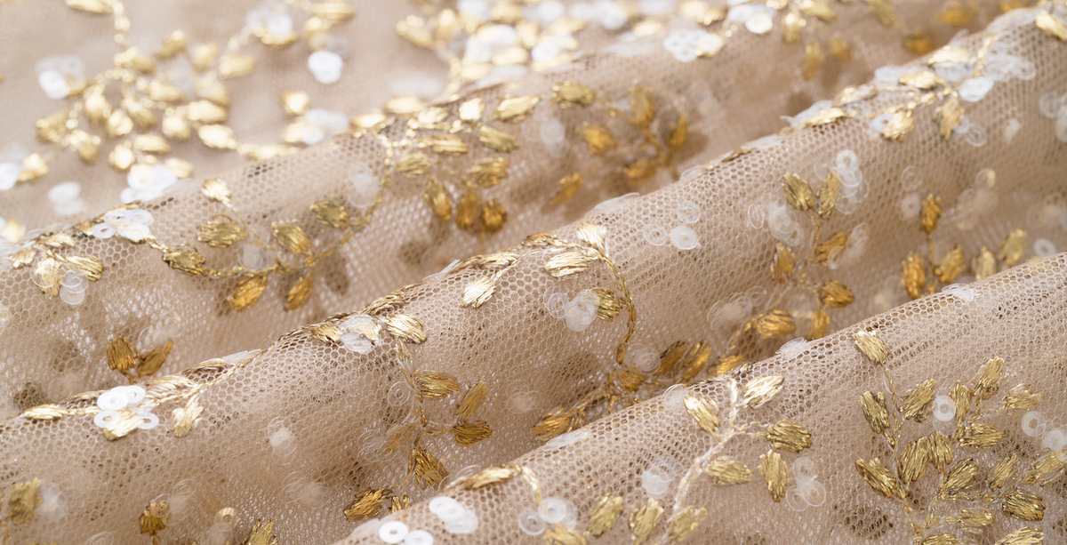 “Golden Pollen 金蕊微香”法國金葉刺繡工藝蕾絲上衣