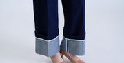 “偷偷放個假 A Little Escape • 單寧藍 Denim Blue” 日本頂級單寧高腰反摺牛仔褲