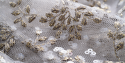 “Silver Garland銀霜花環”法國銀葉刺繡工藝蕾絲羊腿袖襯衫