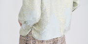 “Golden Trace 金箔花跡”義大利花影真絲緹花輕國風上衣