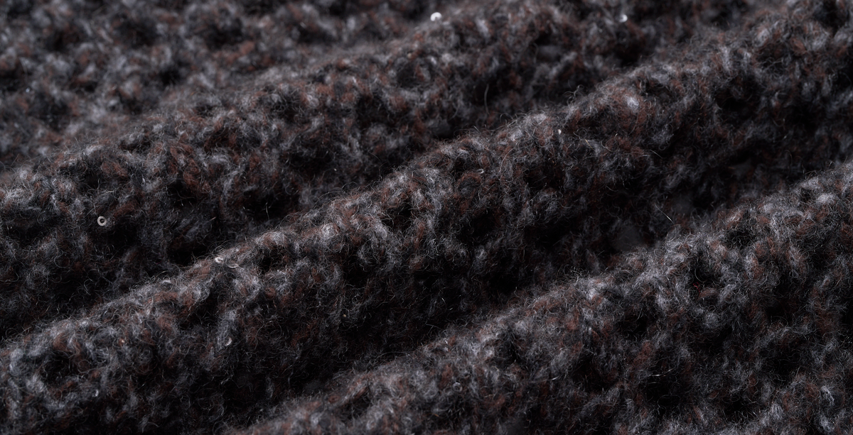 “璀璨日常 Effortless Radiance • 深灰棕 Dark Taupe” 真絲 Cashmere 鏤空亮片編織針織上衣