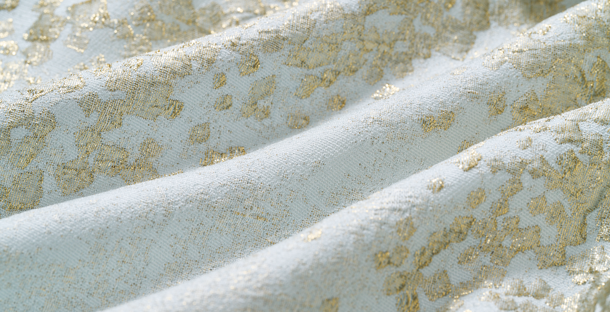 “Golden Trace 金箔花跡”義大利花影真絲緹花輕國風上衣