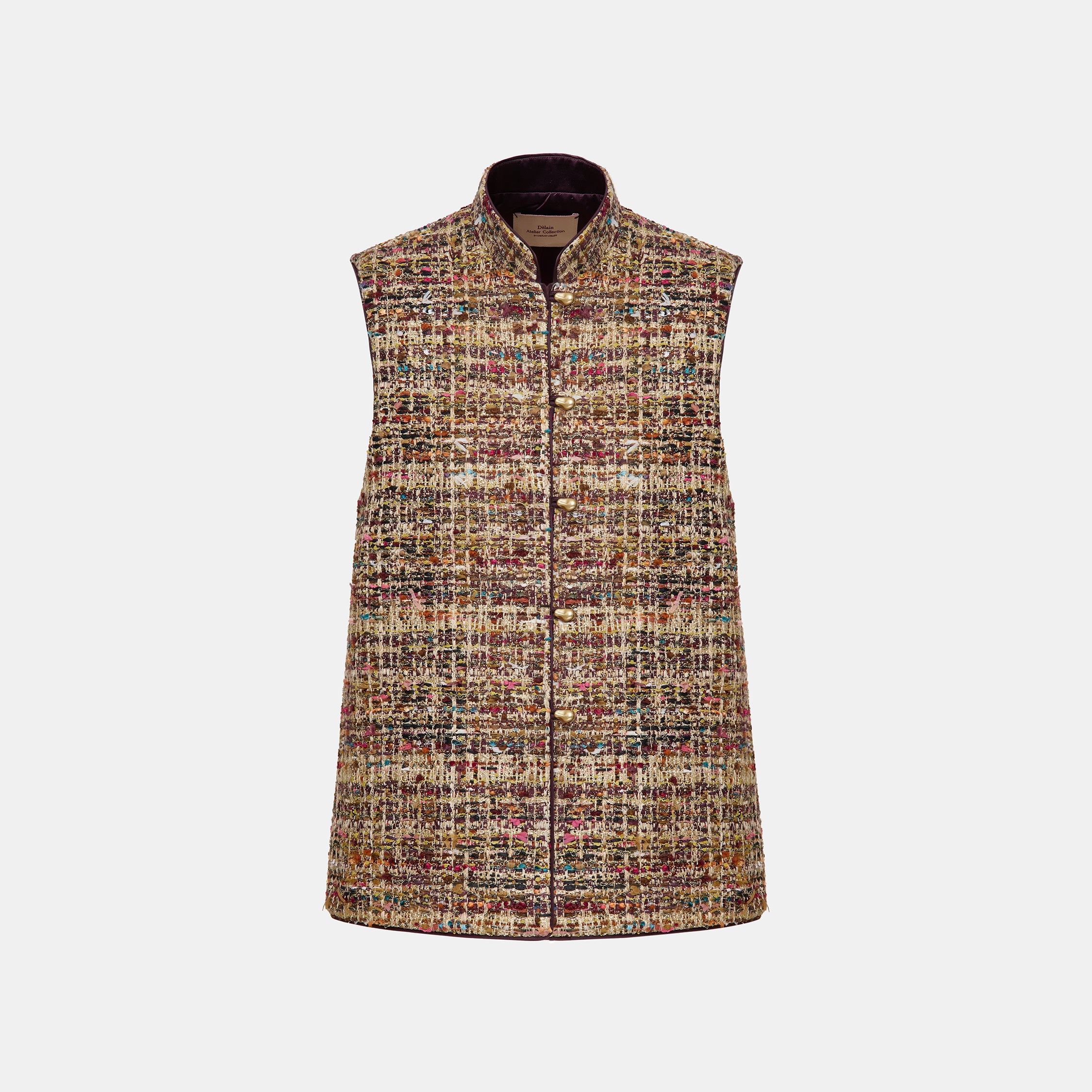 "Arcade of CherJoy Atelier."法國彩緞縷金線藝花呢輕國風背心—Floral Allure花韻傾城