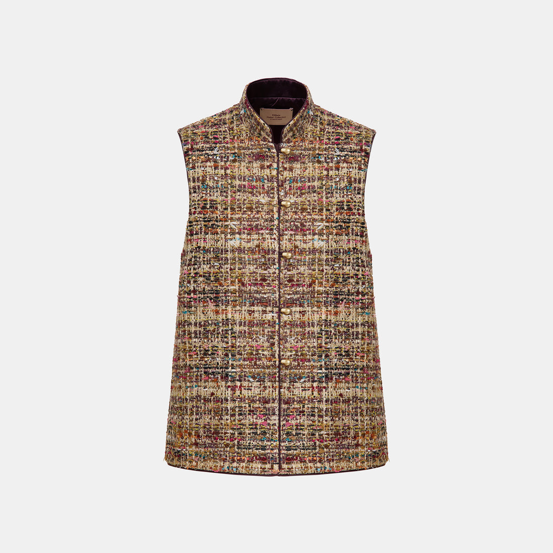 "Arcade of CherJoy Atelier."法國彩緞縷金線藝花呢輕國風背心—Floral Allure花韻傾城