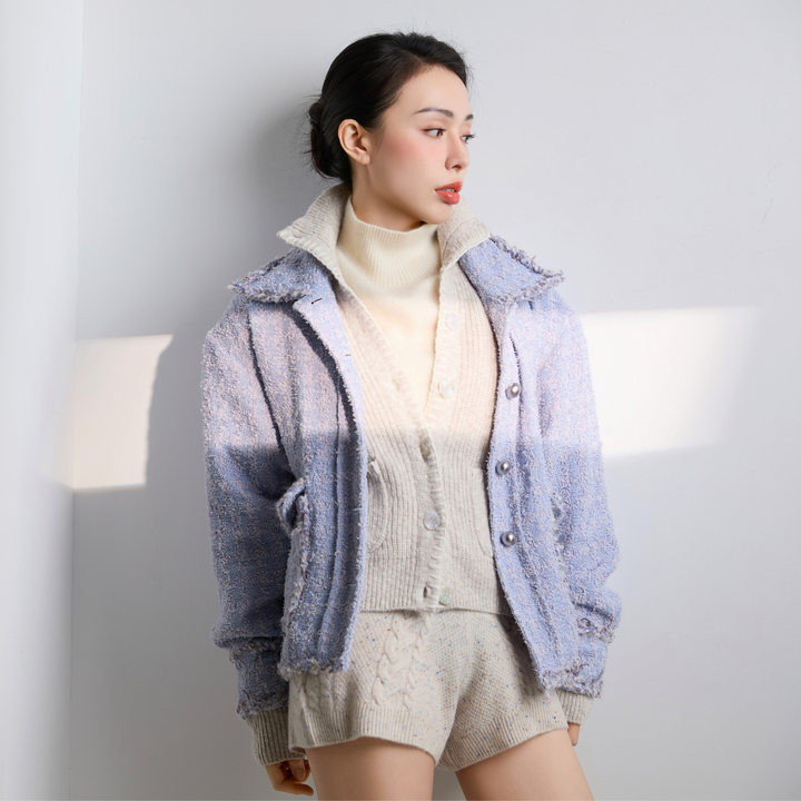 “Spring Diary” 100% Cashmere 立體編結針織短褲—Vanilla Haze香草絮語