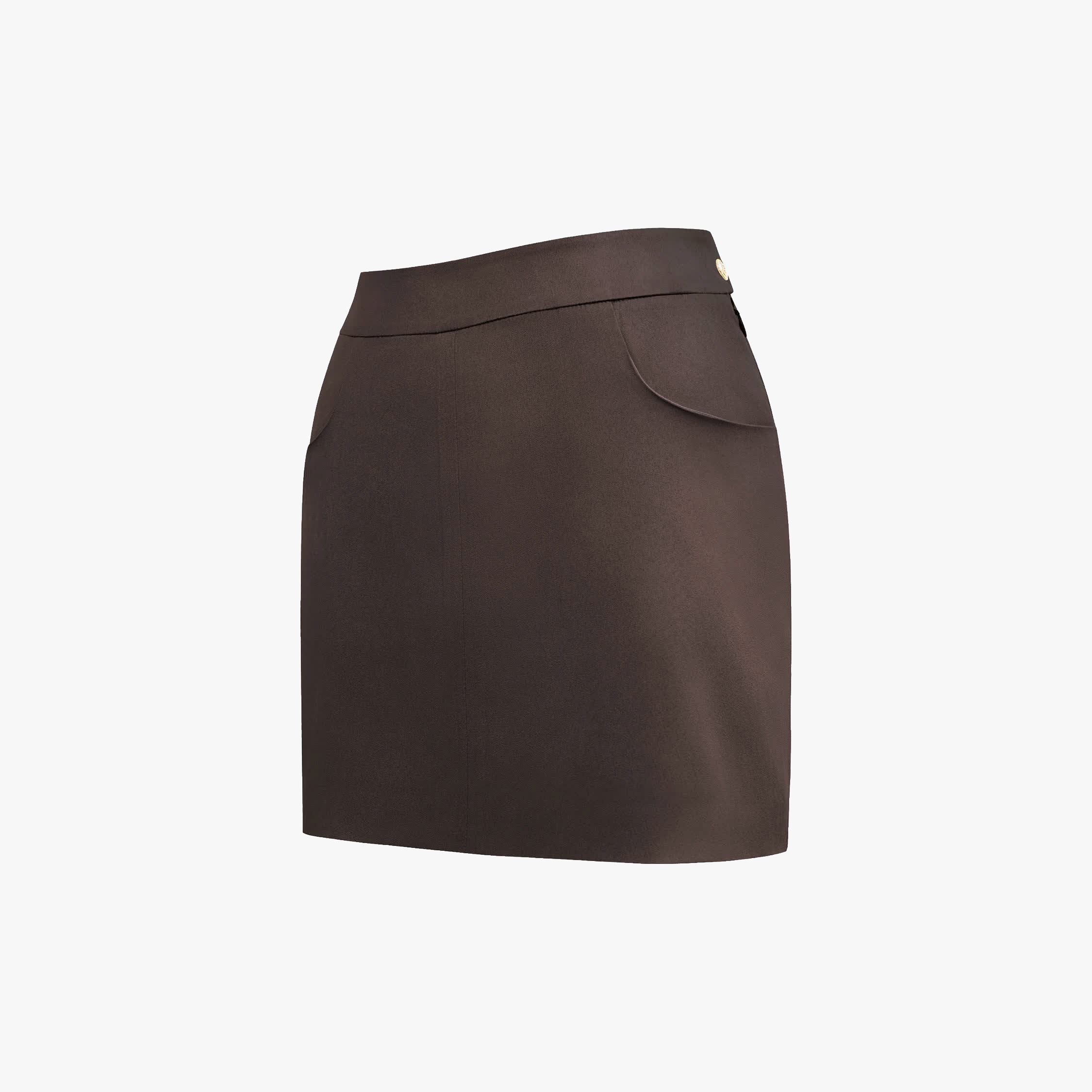“Chelsea Citywalk”日本環保科技麂皮短裙——Chestnut Glow 胡桃暖光